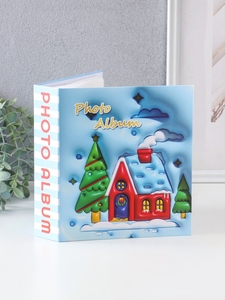 Фотоальбом на 40 фото 13×18 см «Новогодний домик», в коробке, тиснение серебро, 5×18×20.8 см