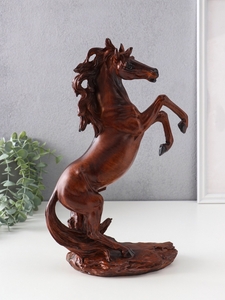 Фигурка полистоун «Конь на дыбах», под дерево, 19×10×30.8 см