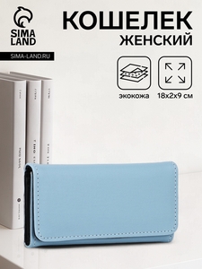 Кошелёк женский на магните с фермуаром, цвет голубой