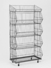 Накопитель разборный на колесах, 5 корзин, 70×43×147, серый