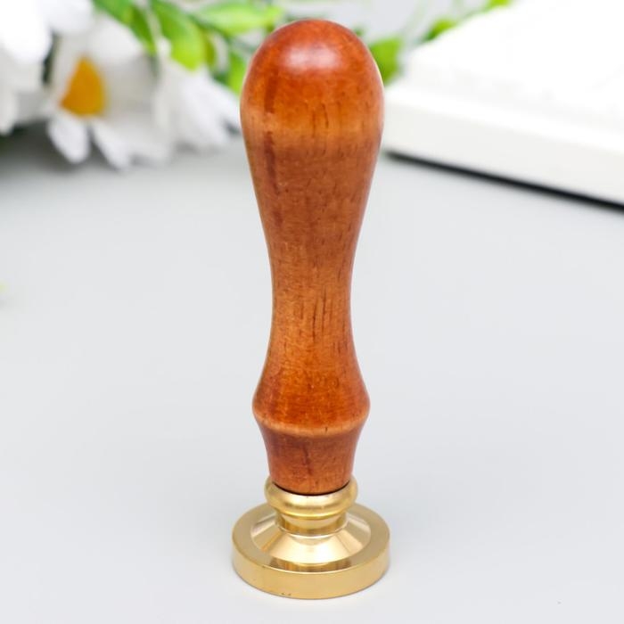 Печать для сургуча с деревянной ручкой «Корона с буквой A», 9×2.5×2.5 см