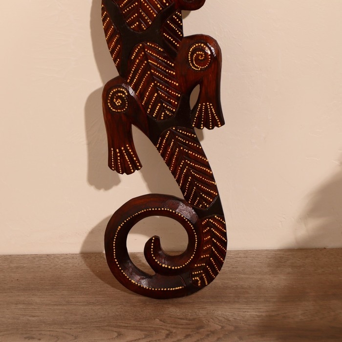 Панно «Геккон», 50×13×1 см, дерево
