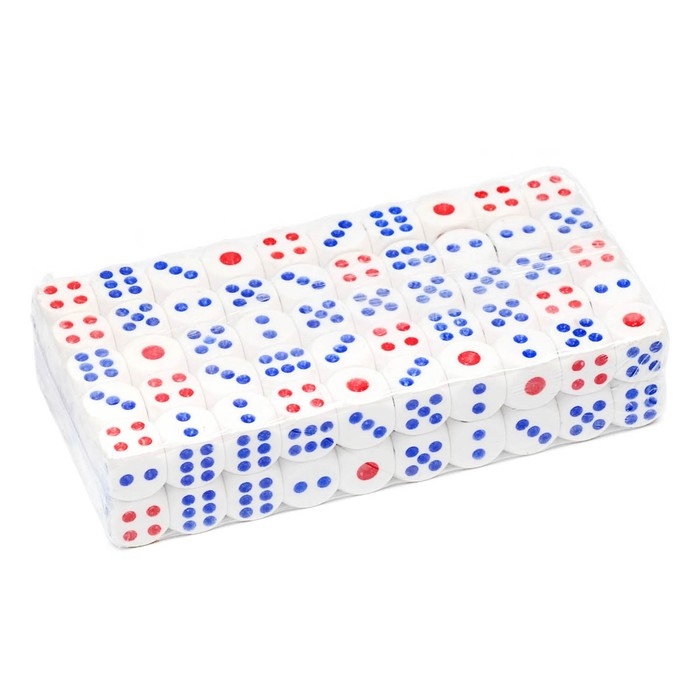 Кубики игральные, 1,5×1,5 см, набор 100 шт.
