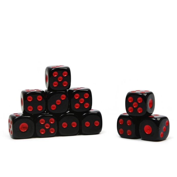 Кости игральные, кубики для настольных игр 1.2×1.2 см, фасовка 100 шт.