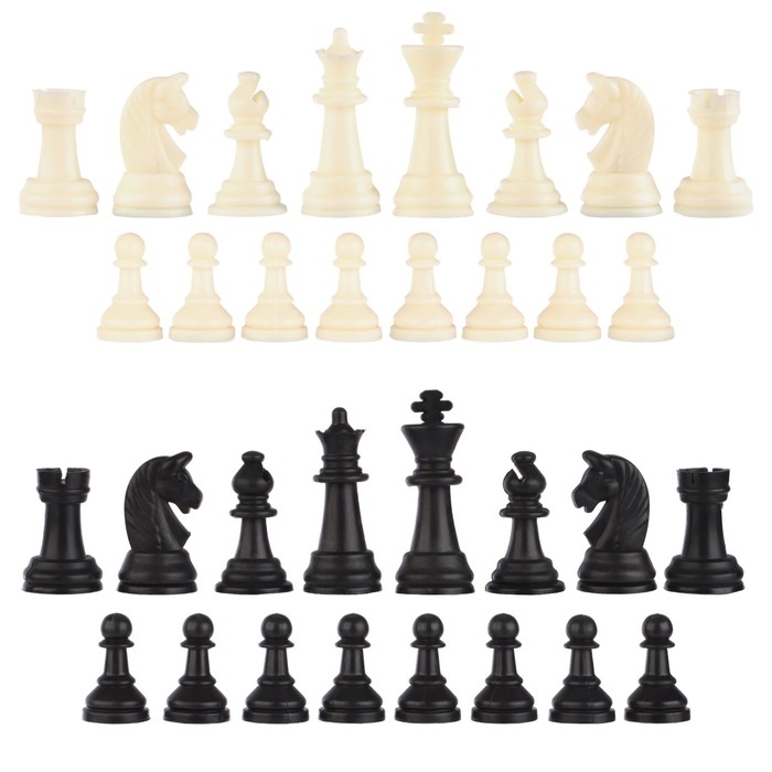 Шахматные фигуры, пластик, король 6,2 см, пешка 3,5 см