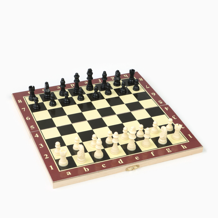 Шахматы, шашки, нарды, настольные игры, набор 3 в 1, 29×29 см