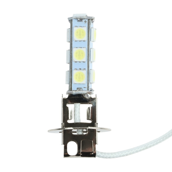 Автомобильная лампа, светодиодная, H3, 12 В, 13 SMd=5050, 2 шт., белый