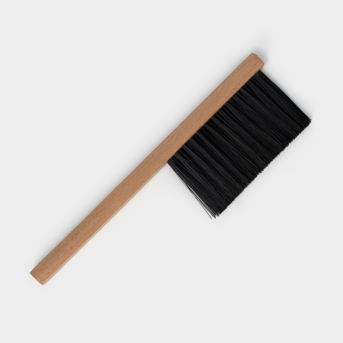 Щётка-смётка техническая, 29×2,5×1,6 см, трехрядная, 39 пучков, бук, синтетическое волокно чёрное