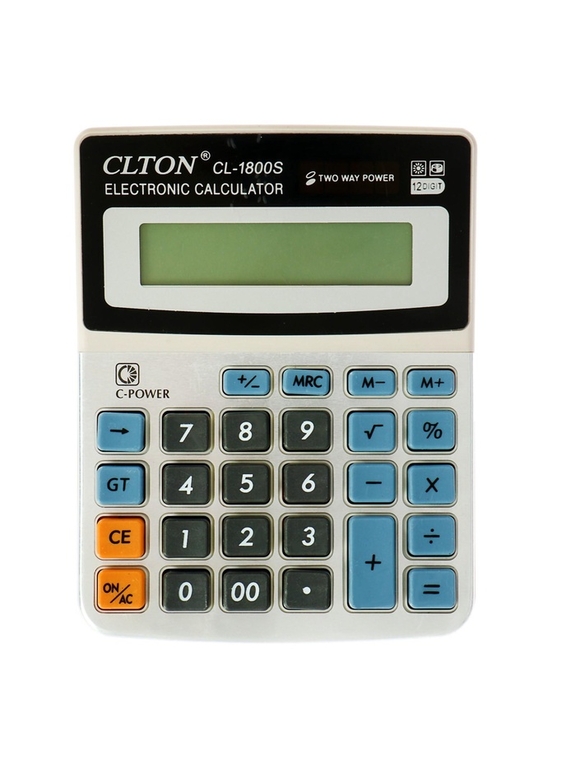 Калькулятор настольный Clton 12-разрядный, CL - 1800S, МИКС, 11×14.5×1 см