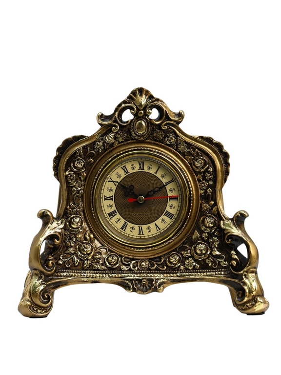 Часы настольные интерьерные каминные, 21×19 х 6.5 см, d=7 см, золото