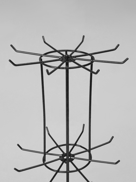Вертушка, 3 яруса по 8 крючков, 20×20×61, чёрная