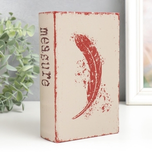 Шкатулка книга-сейф «Перо», дерево, искусственная кожа, 17×11×5 см