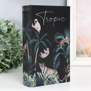 Шкатулка книга-сейф «Звери в тропиках», дерево, искусственная кожа, 21×13×5 см