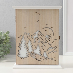 Ключница настенная «Закат в горах», дерево, 6 крючков, 26.5×20.8×6.3 см