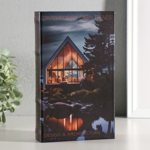Шкатулка книга-сейф «Дизайн и архитектура коттеджей», дерево, искусственная кожа, 21×13×5 см