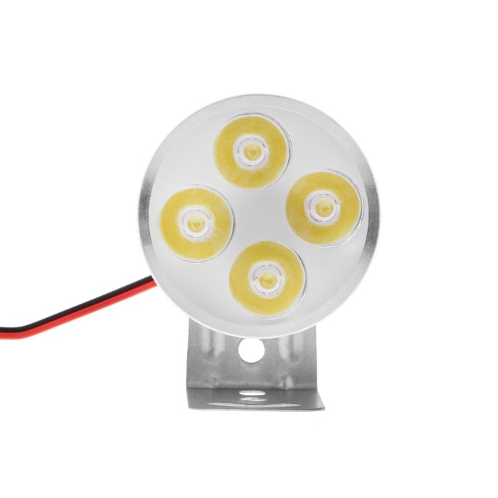 Фара светодиодная для мототехники, 4 LED, IP65, 4.5 Вт, направленный свет
