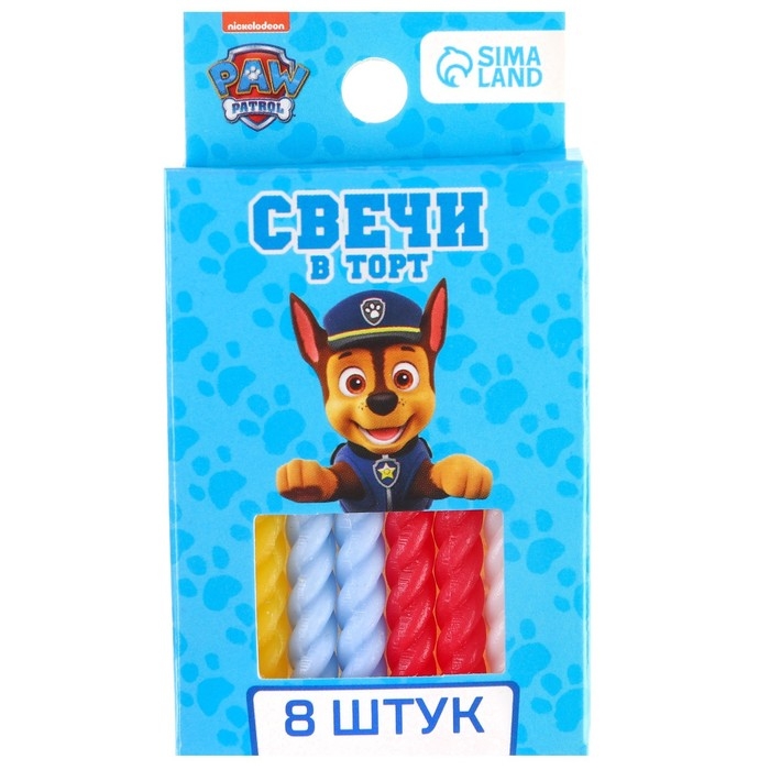 Свечи для торта «С Днем Рождения», 8 штук, Щенячий Патруль
