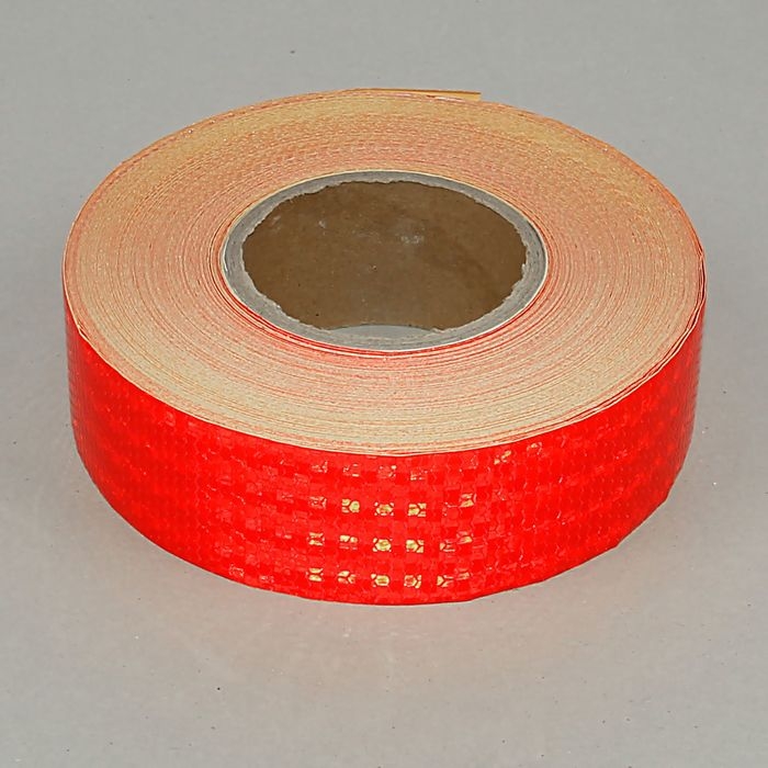 Светоотражающая лента, самоклеящаяся, красная, 5 см × 45 м