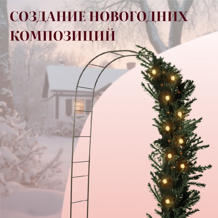 Арка садовая, 240×125×36.5 см, для вьющихся растений, металлическая, бронзовая