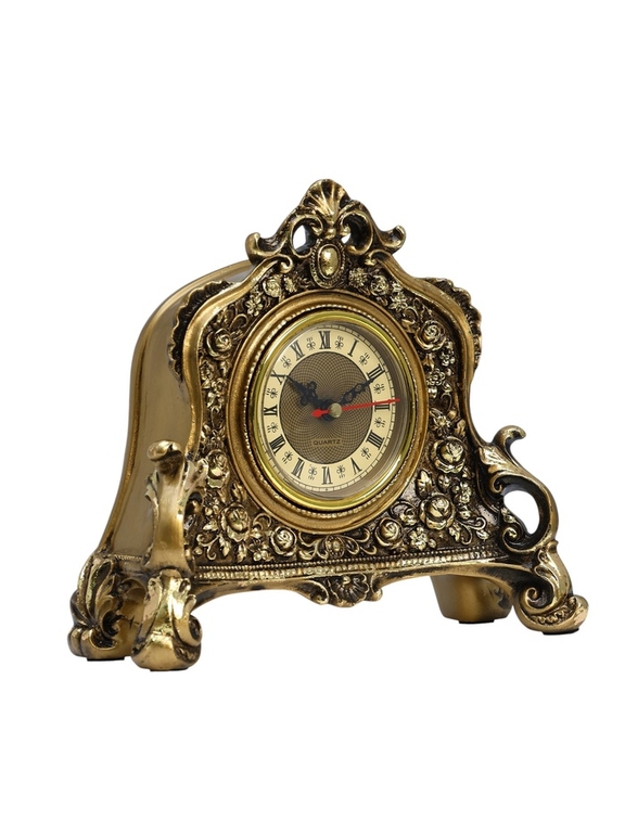 Часы настольные интерьерные каминные, 21×19 х 6.5 см, d=7 см, золото