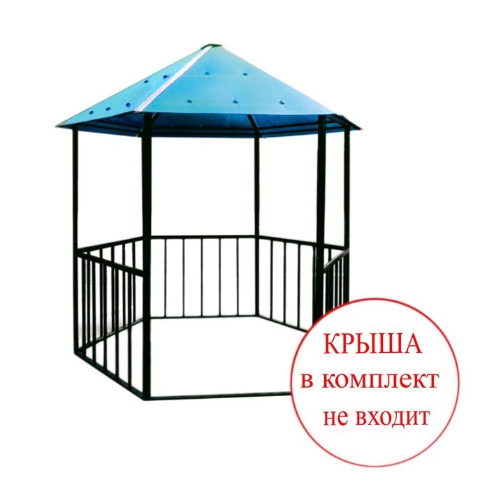 Беседка для дачи «Семейная», 2.5×2.5×2.35 м, металл, под сотовый поликарбонат