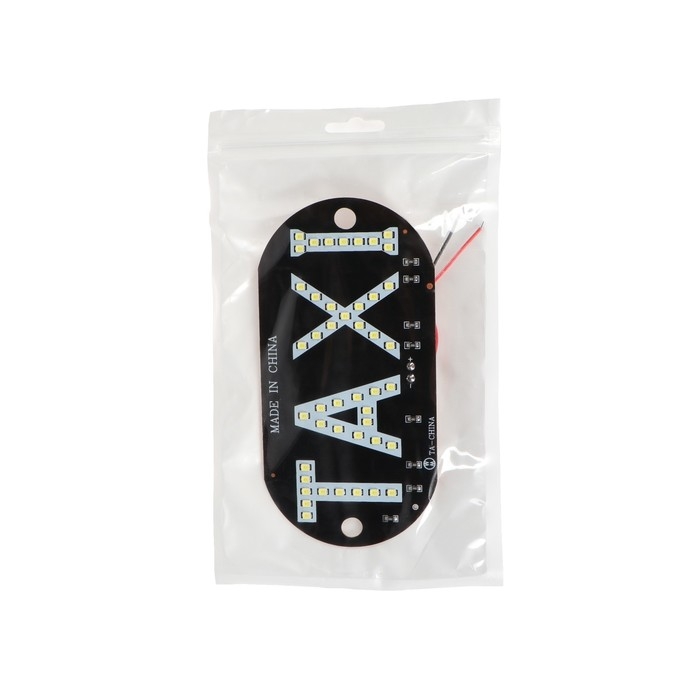 Светодиодный знак такси, 12 В, 45 LED, 13×6 см, провод 20 см, красный