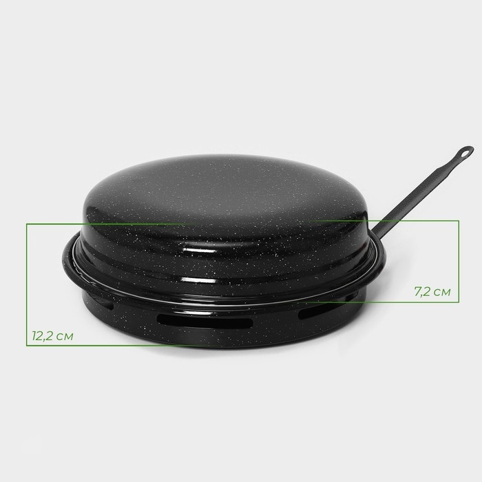 Сковорода-гриль Healthy grill, d=33 см, эмалированное покрытие, чёрная