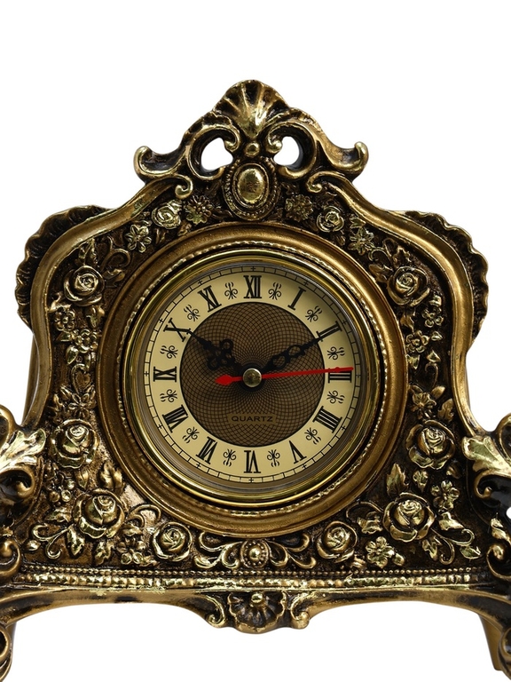 Часы настольные интерьерные каминные, 21×19 х 6.5 см, d=7 см, золото