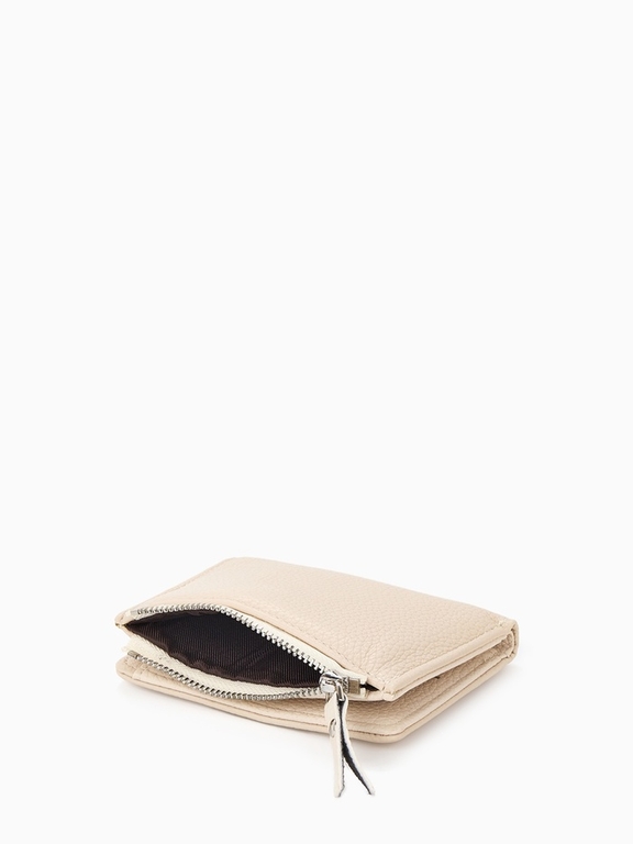 Кошелёк женский на кнопке, 11.5×2×9 см, однотонный, бежевый