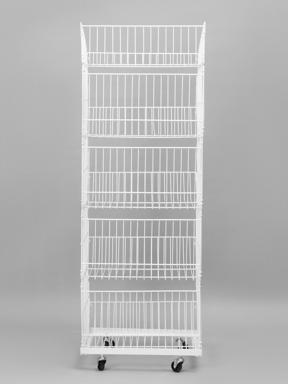Накопитель разборный на колесах, 5 корзин, 50×43×147, белый