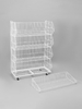 Накопитель разборный на колесах, 5 корзин, 90×43×147 см, белый