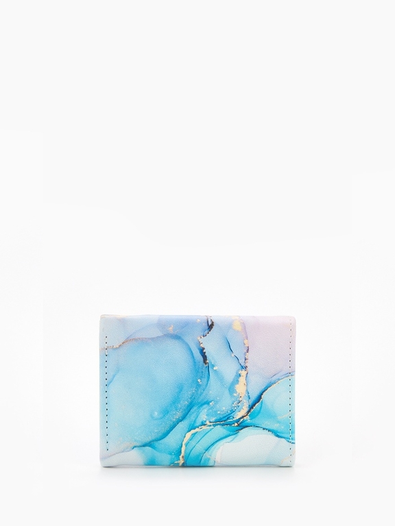 Кошелёк женский на кнопке, 10×1.5×8 см, с принтом, сиреневый