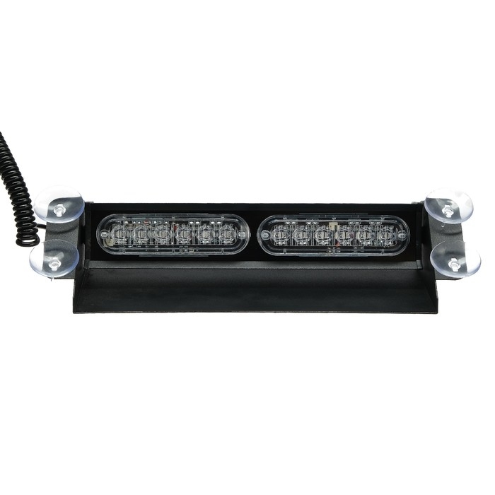 Сигнальный стробоскоп под лобовое стекло 12 LED, 12 В, 9 режимов, красно-синий
