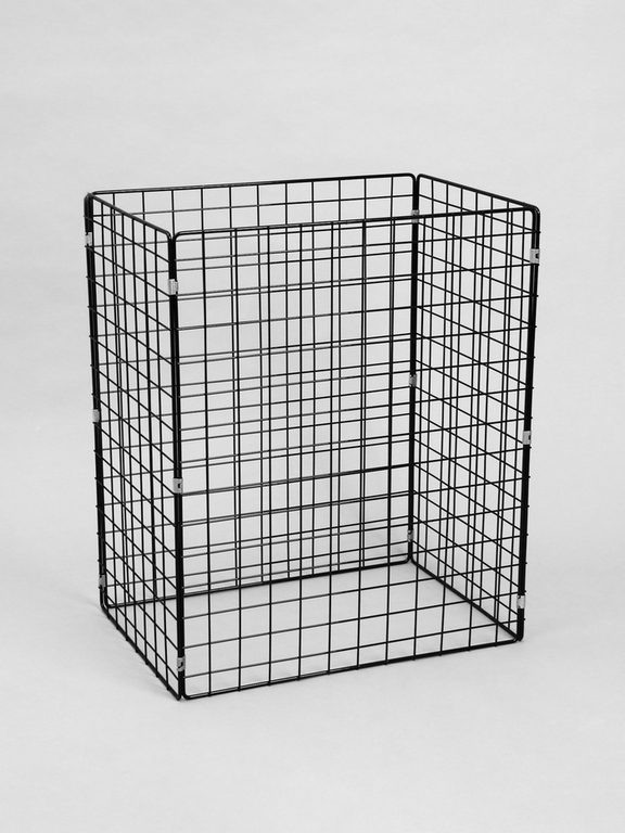 Корзина-накопитель складная, на колесах, 1 полка, 60×40×80 см, чёрная