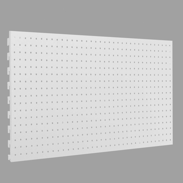 Панель для стеллажа, 35×89 см, перфорированная, шаг 2.5 см, белая