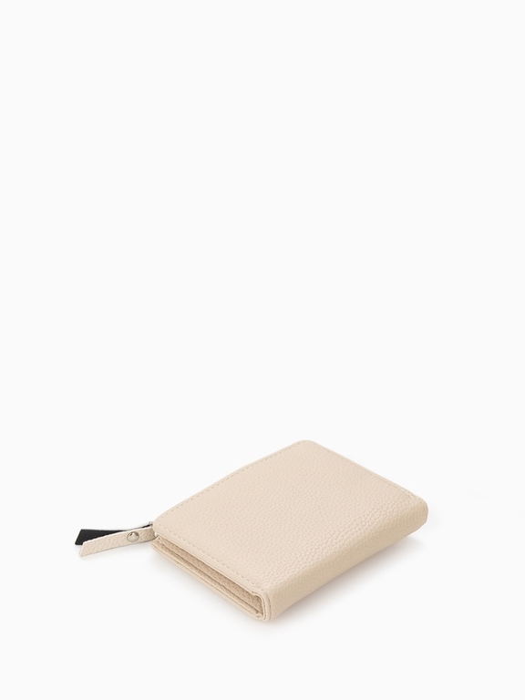 Кошелёк женский на кнопке, 11.5×2×9 см, однотонный, бежевый