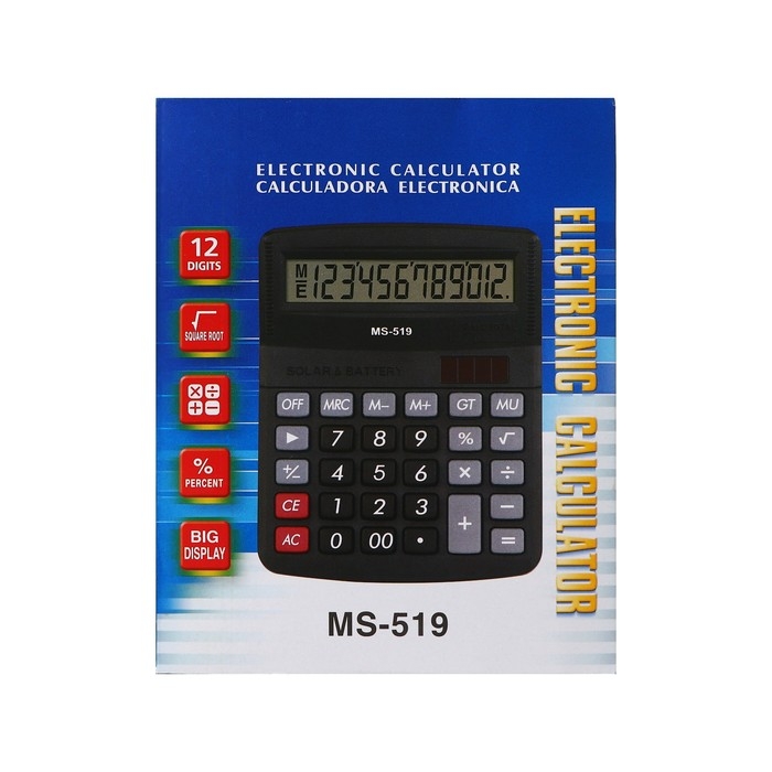 Калькулятор настольный, 12-разрядный, 519-MS